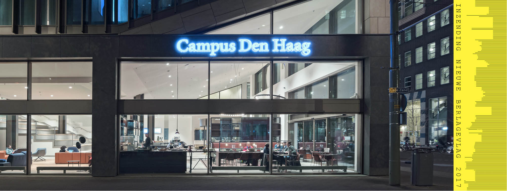 doorkijkje naar inteieur campus Den haag Wijnhaven door studio Leon Thier